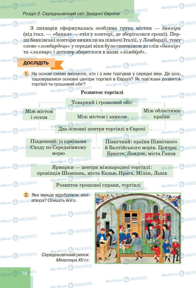 Підручники Всесвітня історія 7 клас сторінка 74