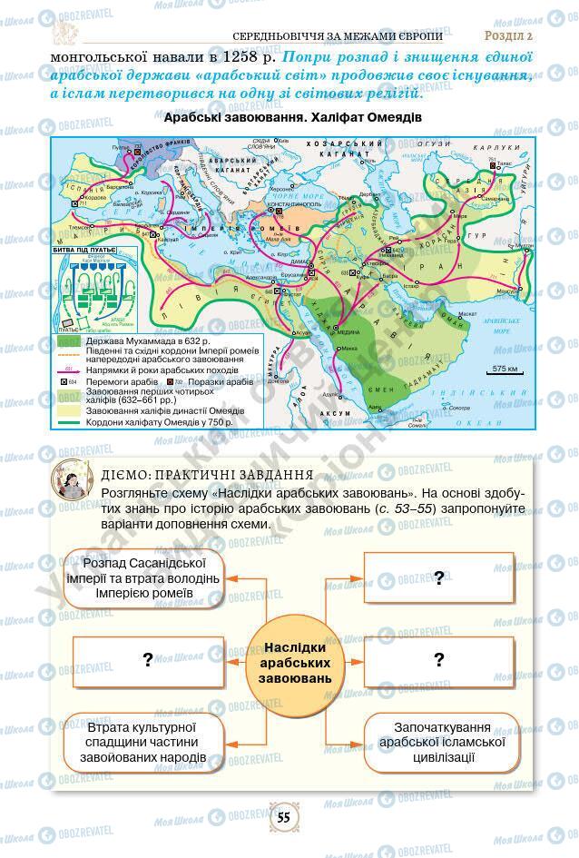 Підручники Всесвітня історія 7 клас сторінка 55