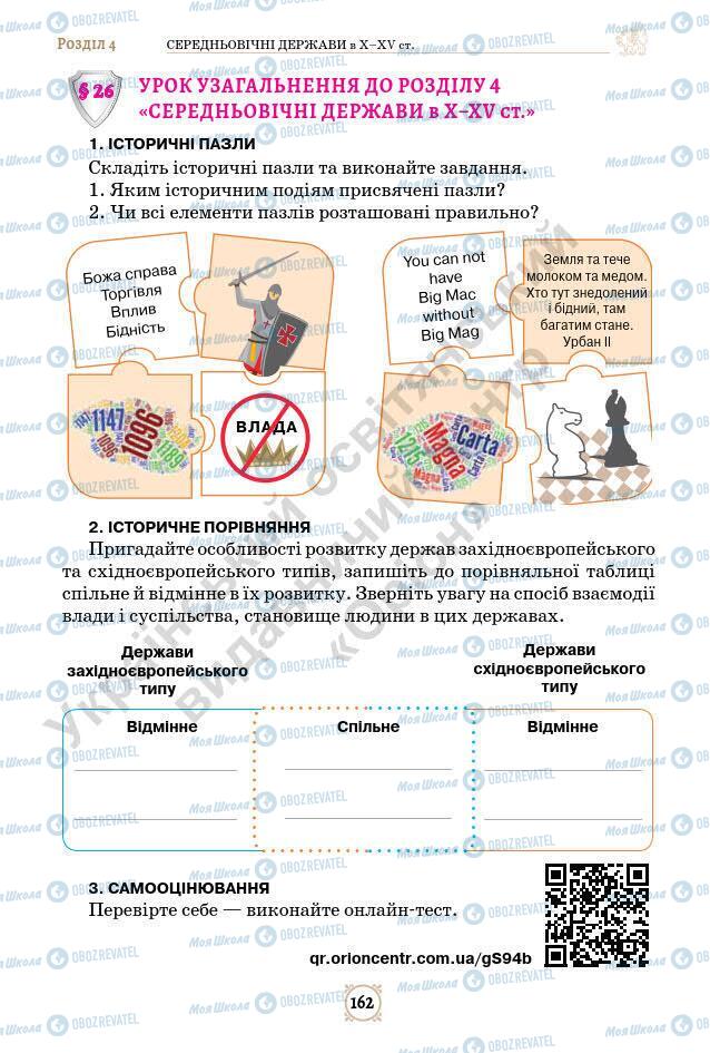 Підручники Всесвітня історія 7 клас сторінка 162