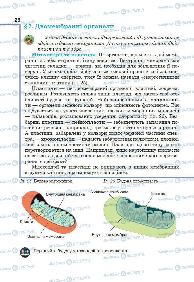 Підручники Біологія 7 клас сторінка 26