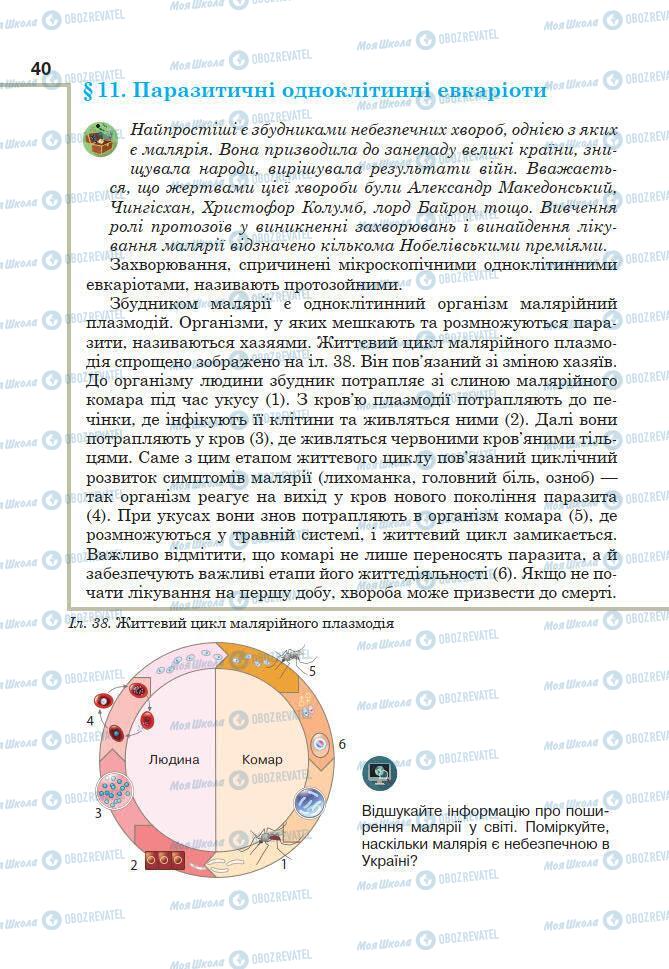 Учебники Биология 7 класс страница 40