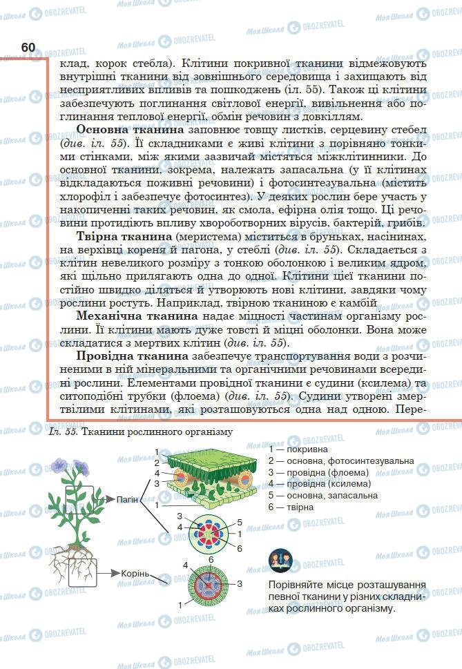 Підручники Біологія 7 клас сторінка 60