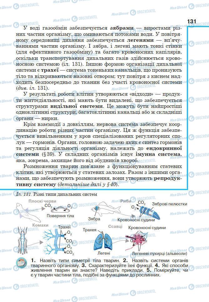 Підручники Біологія 7 клас сторінка 131