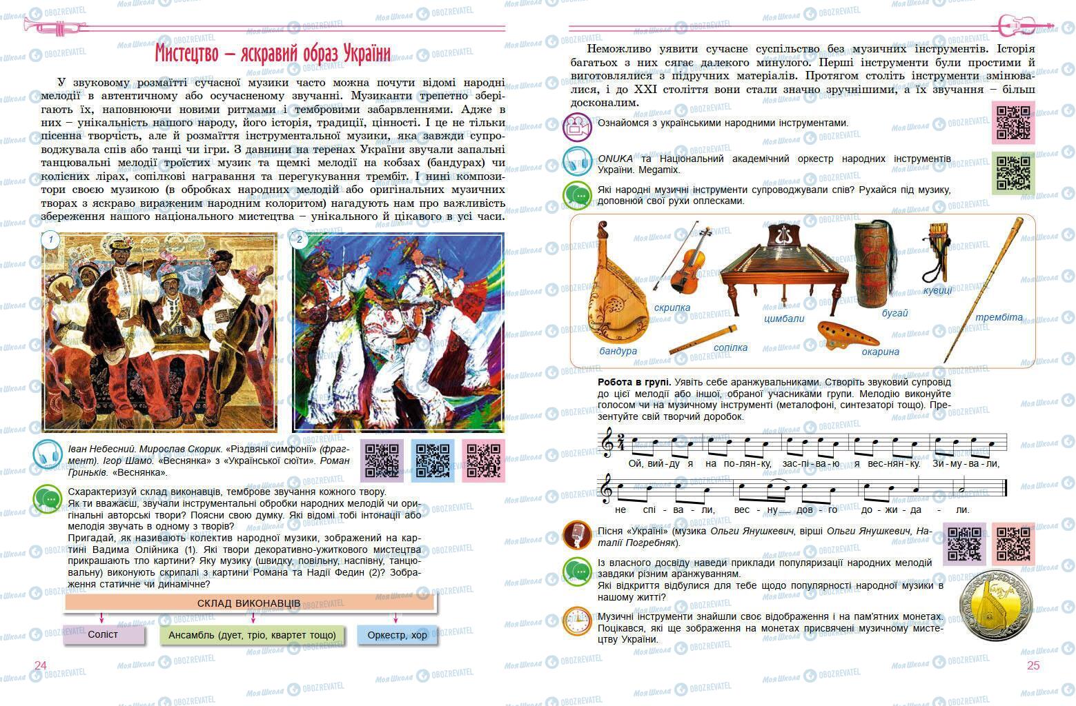Підручники Мистецтво 7 клас сторінка 24-25