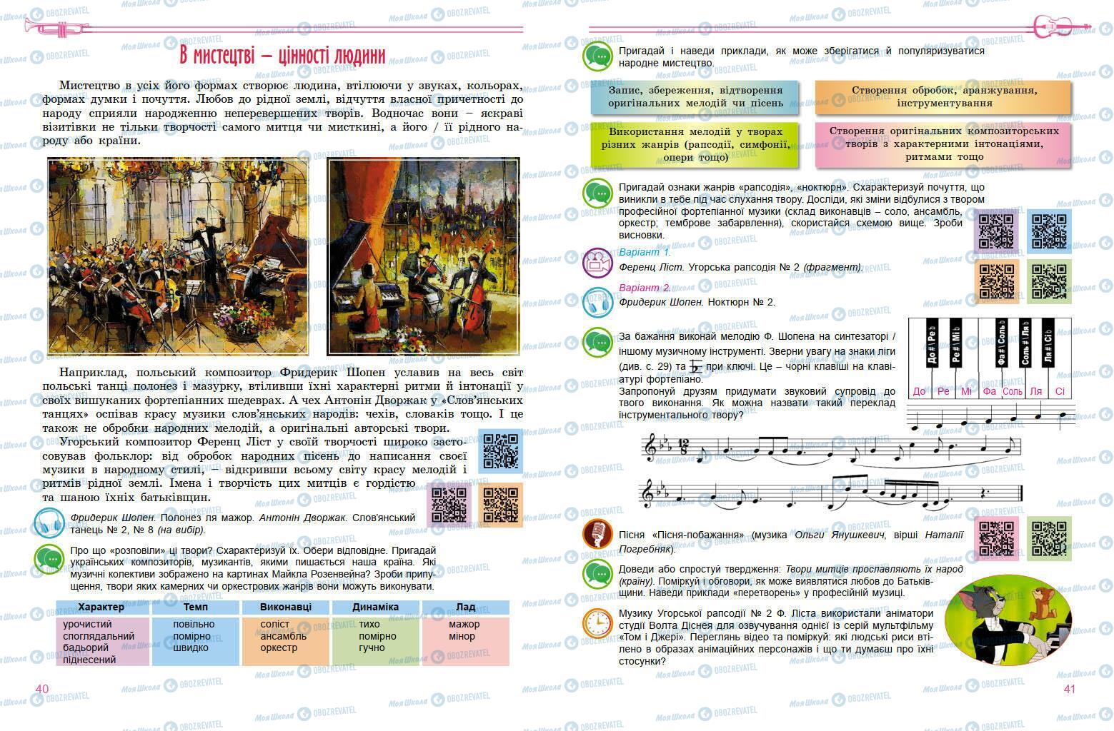 Підручники Мистецтво 7 клас сторінка 40-41