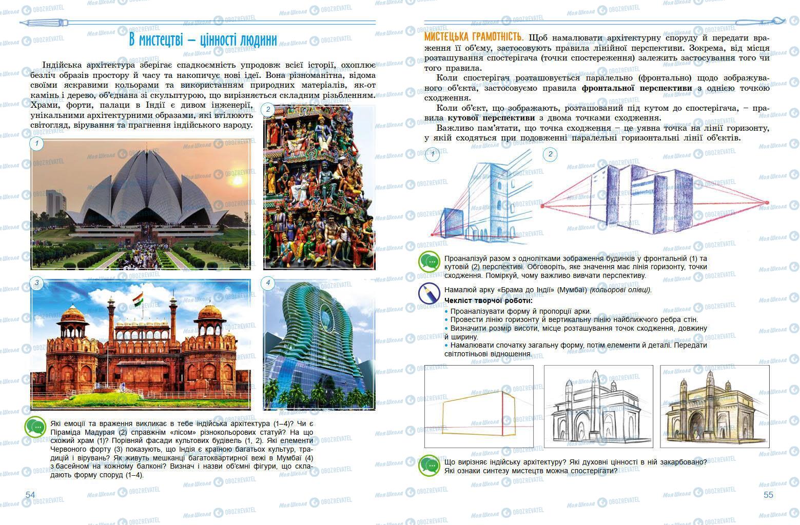 Підручники Мистецтво 7 клас сторінка 54-55