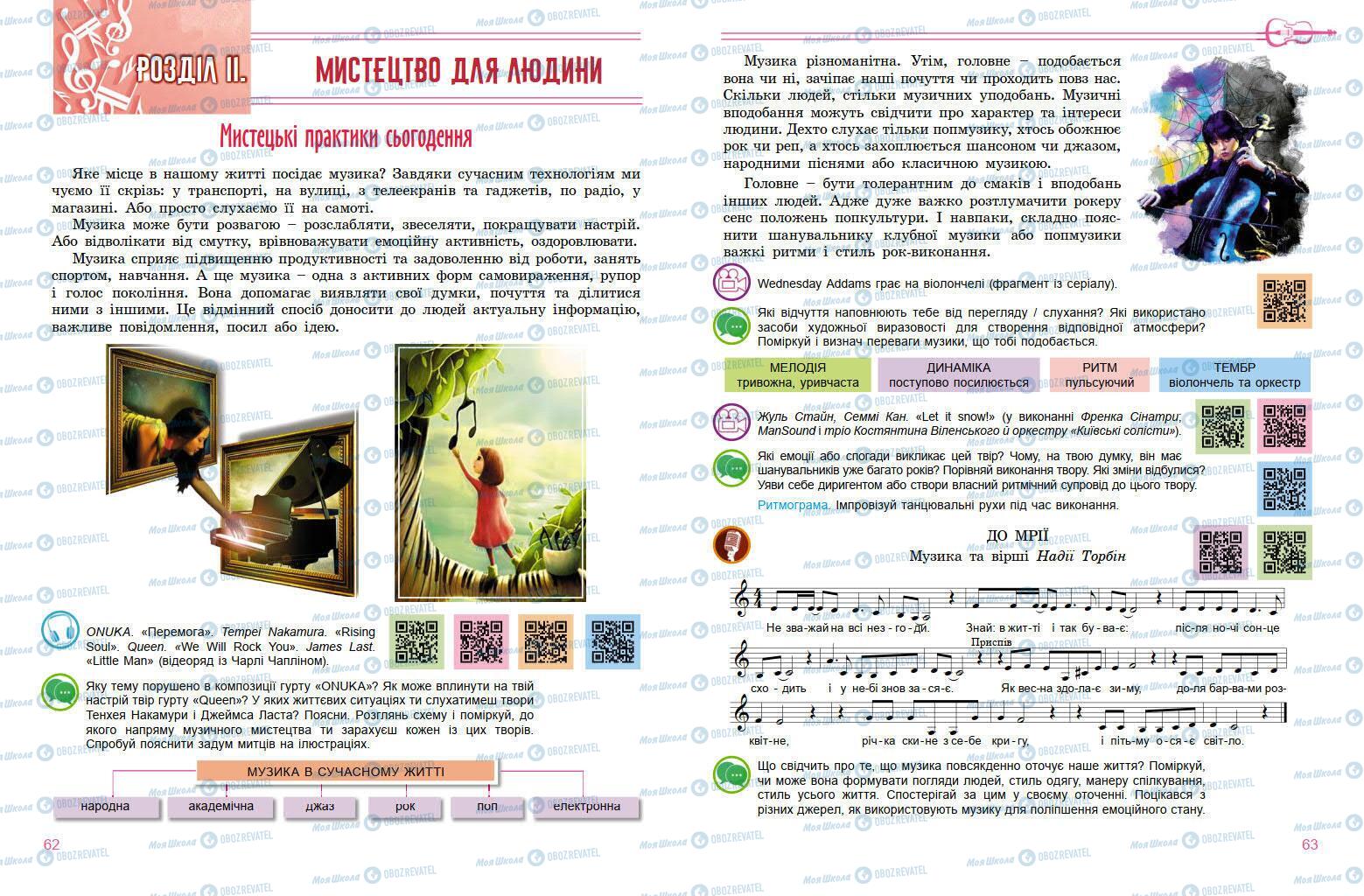 Підручники Мистецтво 7 клас сторінка 62-63