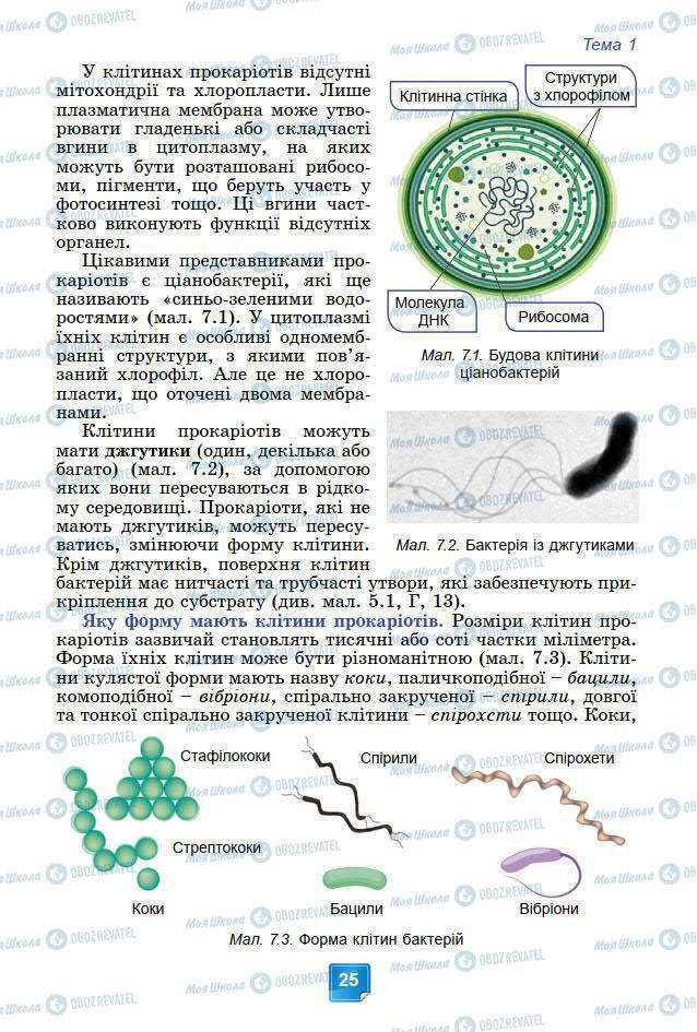 Підручники Біологія 7 клас сторінка 25