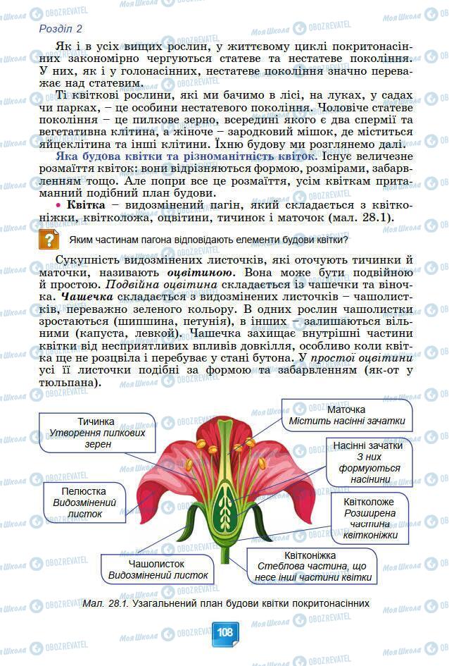 Учебники Биология 7 класс страница 108