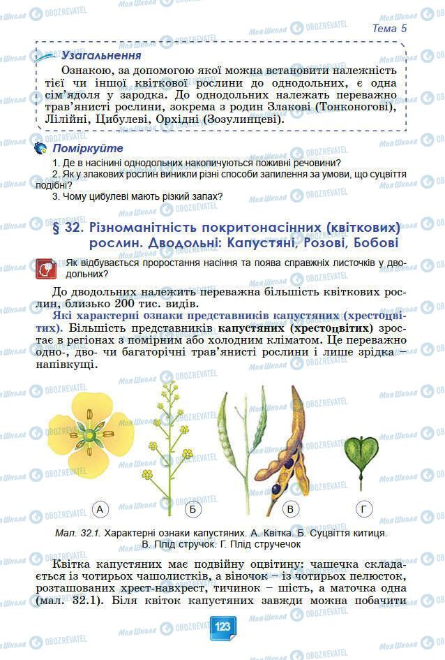 Підручники Біологія 7 клас сторінка 123