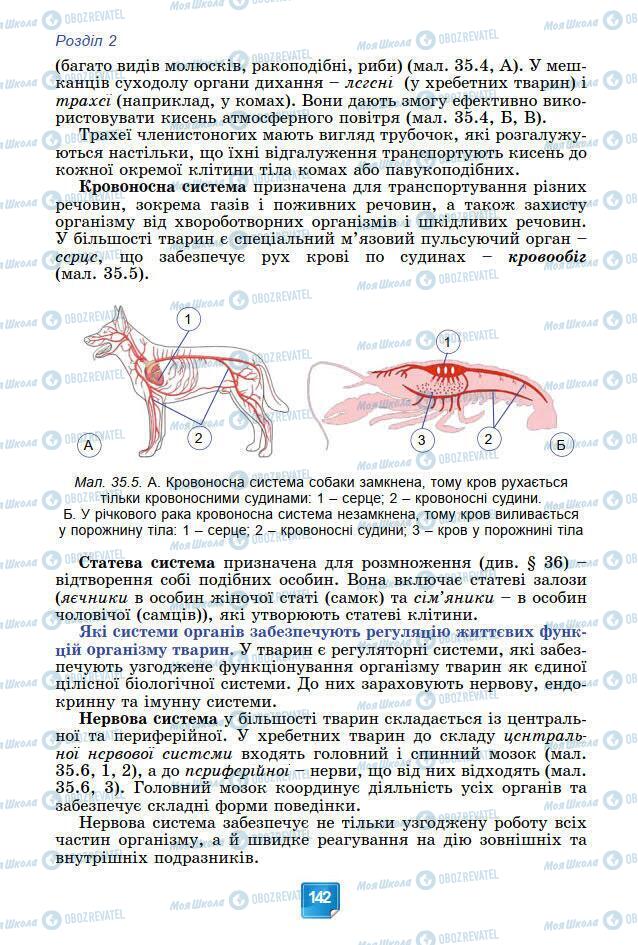 Підручники Біологія 7 клас сторінка 142