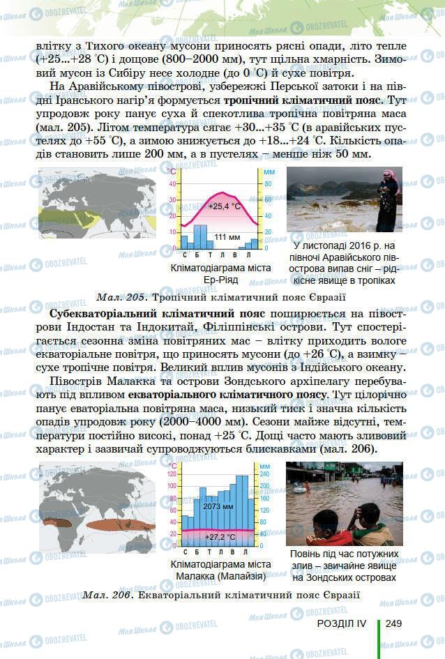 Підручники Географія 7 клас сторінка 249