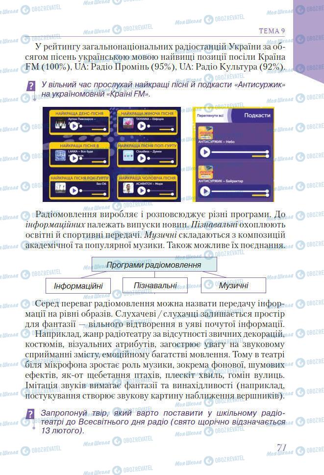 Підручники Мистецтво 7 клас сторінка 71