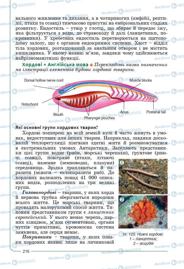 Підручники Біологія 7 клас сторінка 216