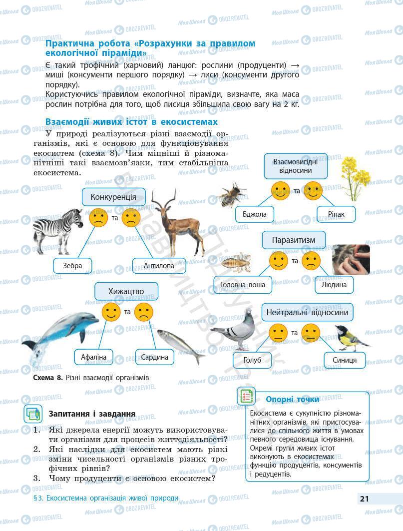 Підручники Біологія 7 клас сторінка 21