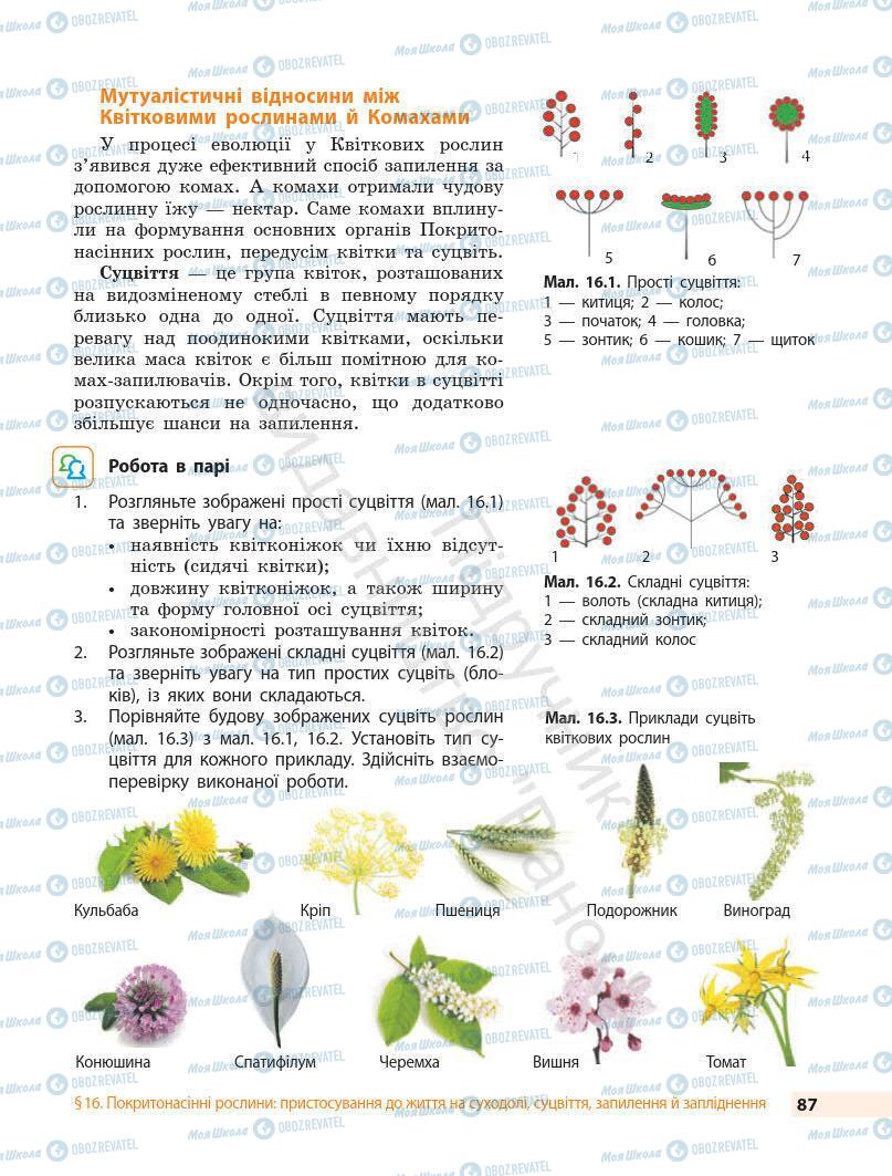 Підручники Біологія 7 клас сторінка 87