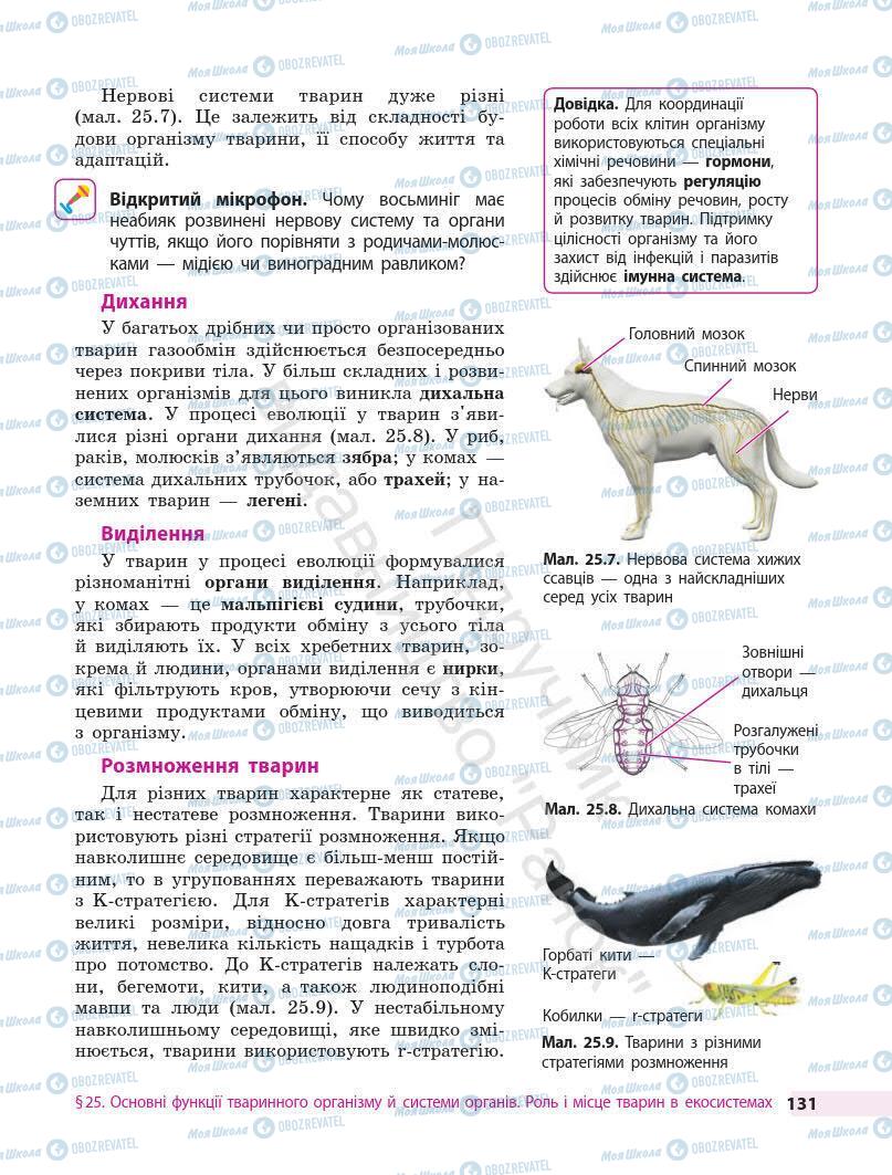 Підручники Біологія 7 клас сторінка 131