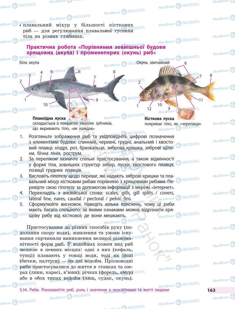 Підручники Біологія 7 клас сторінка 163