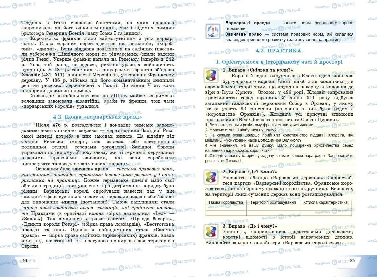Підручники Історія України 7 клас сторінка 26-27