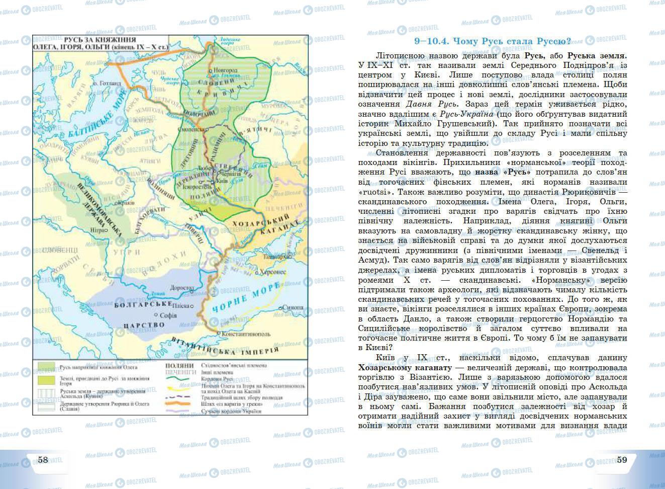 Підручники Історія України 7 клас сторінка 58-59