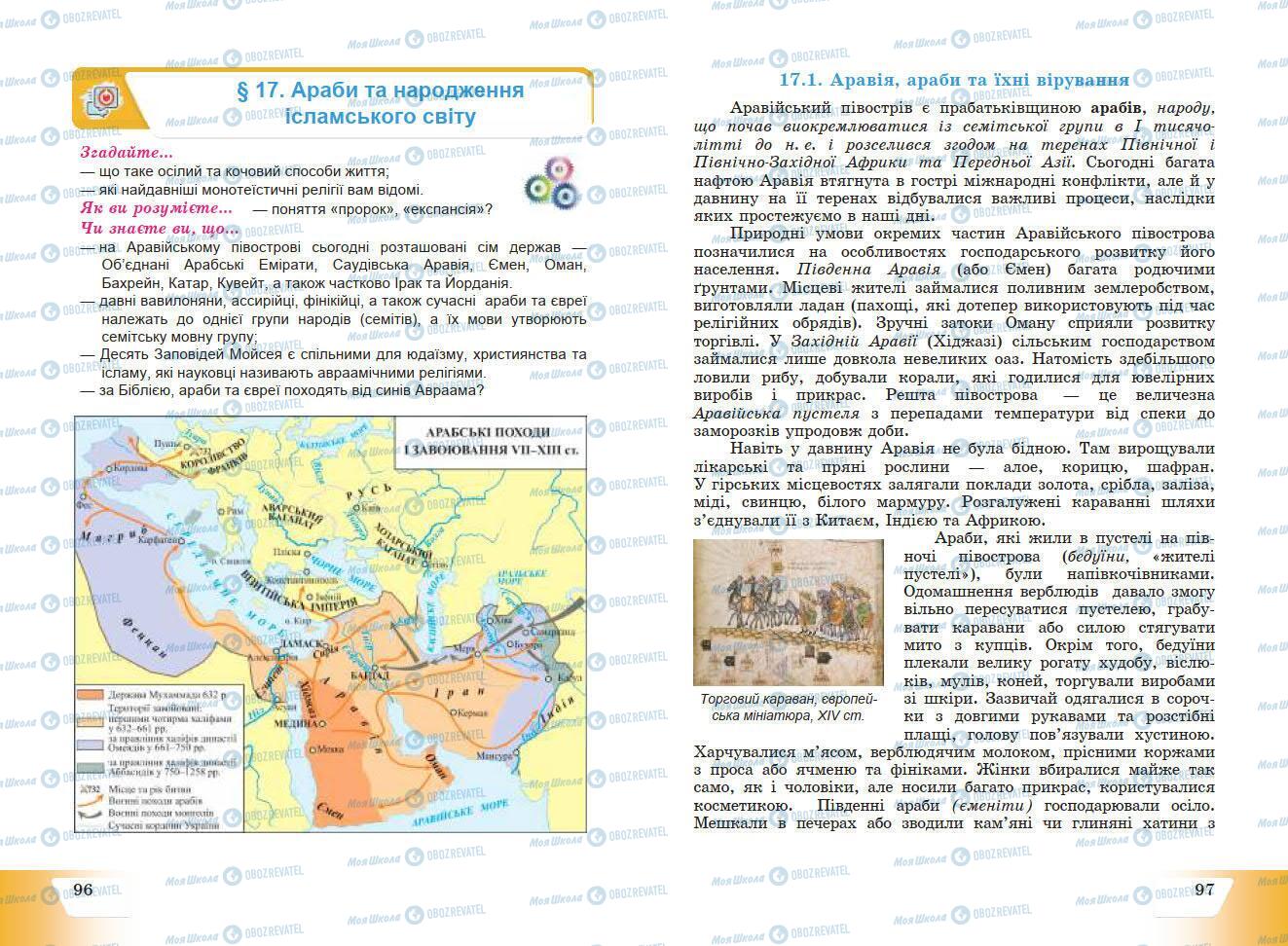 Підручники Історія України 7 клас сторінка 96-97