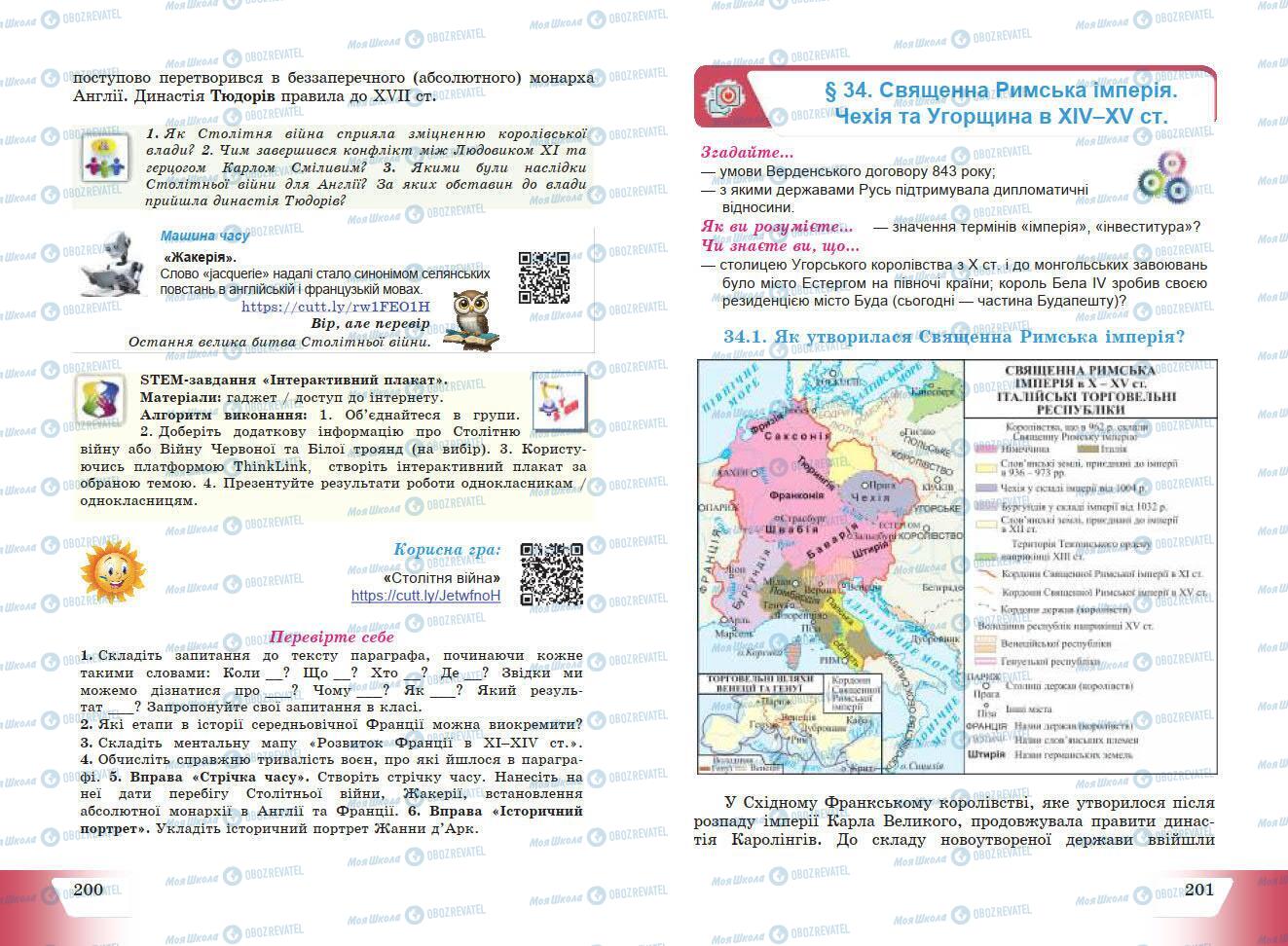 Підручники Історія України 7 клас сторінка 200-201