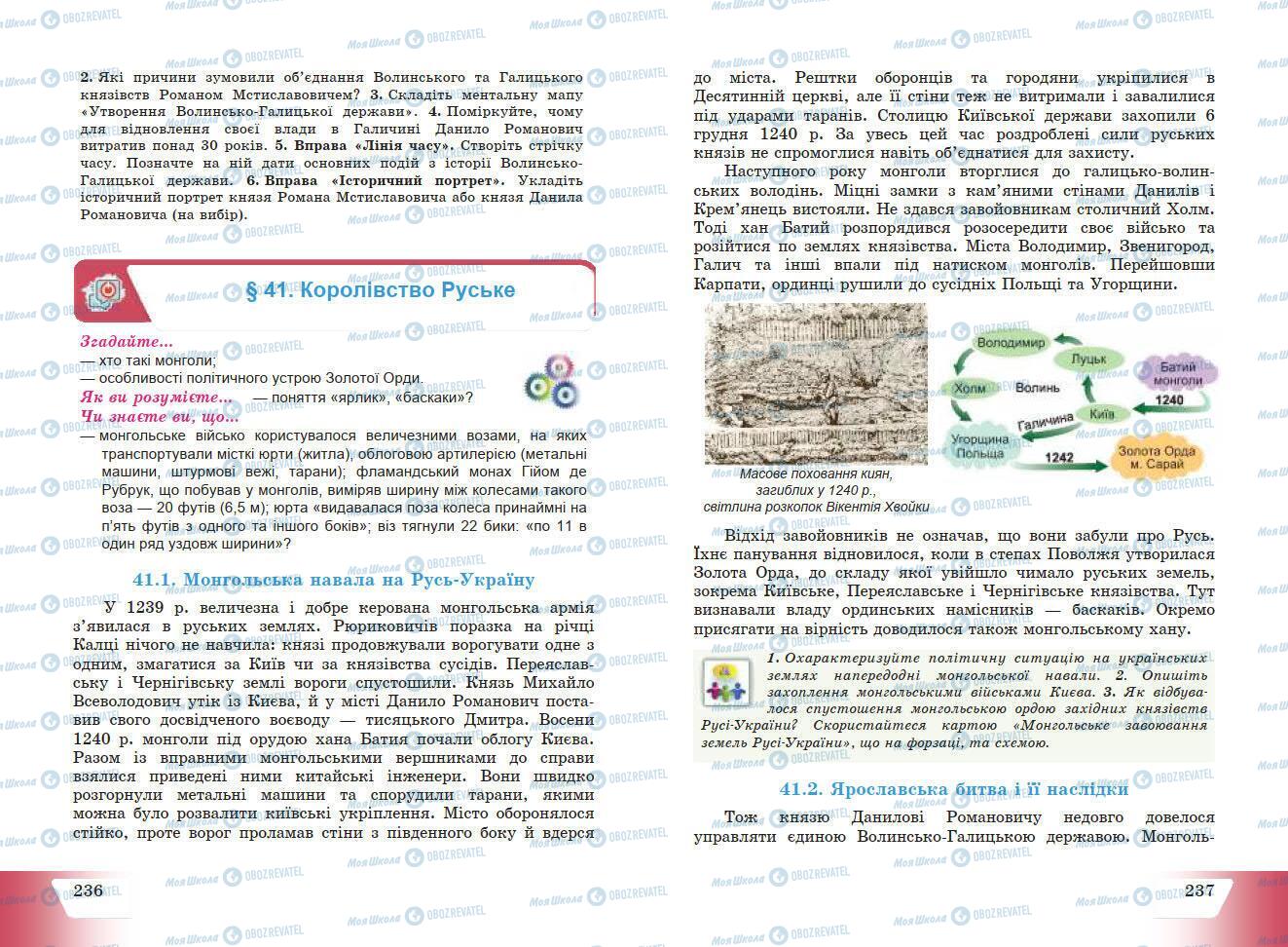 Підручники Історія України 7 клас сторінка 236-237