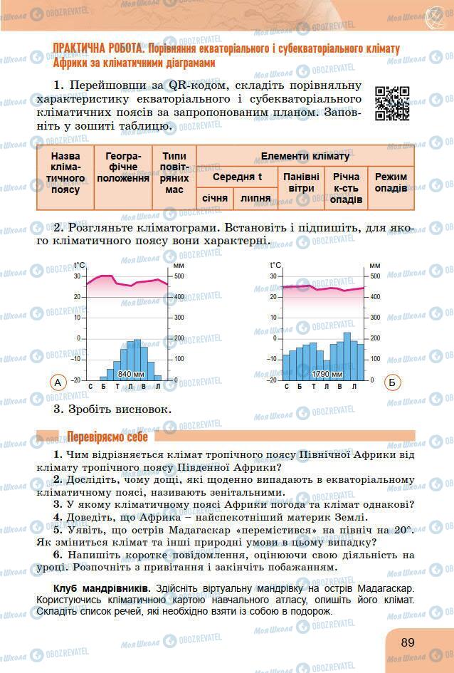 Підручники Географія 7 клас сторінка 89