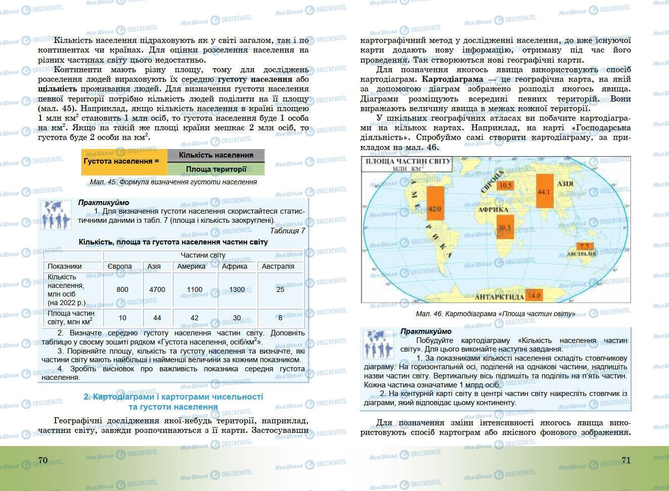 Підручники Географія 7 клас сторінка 70-71