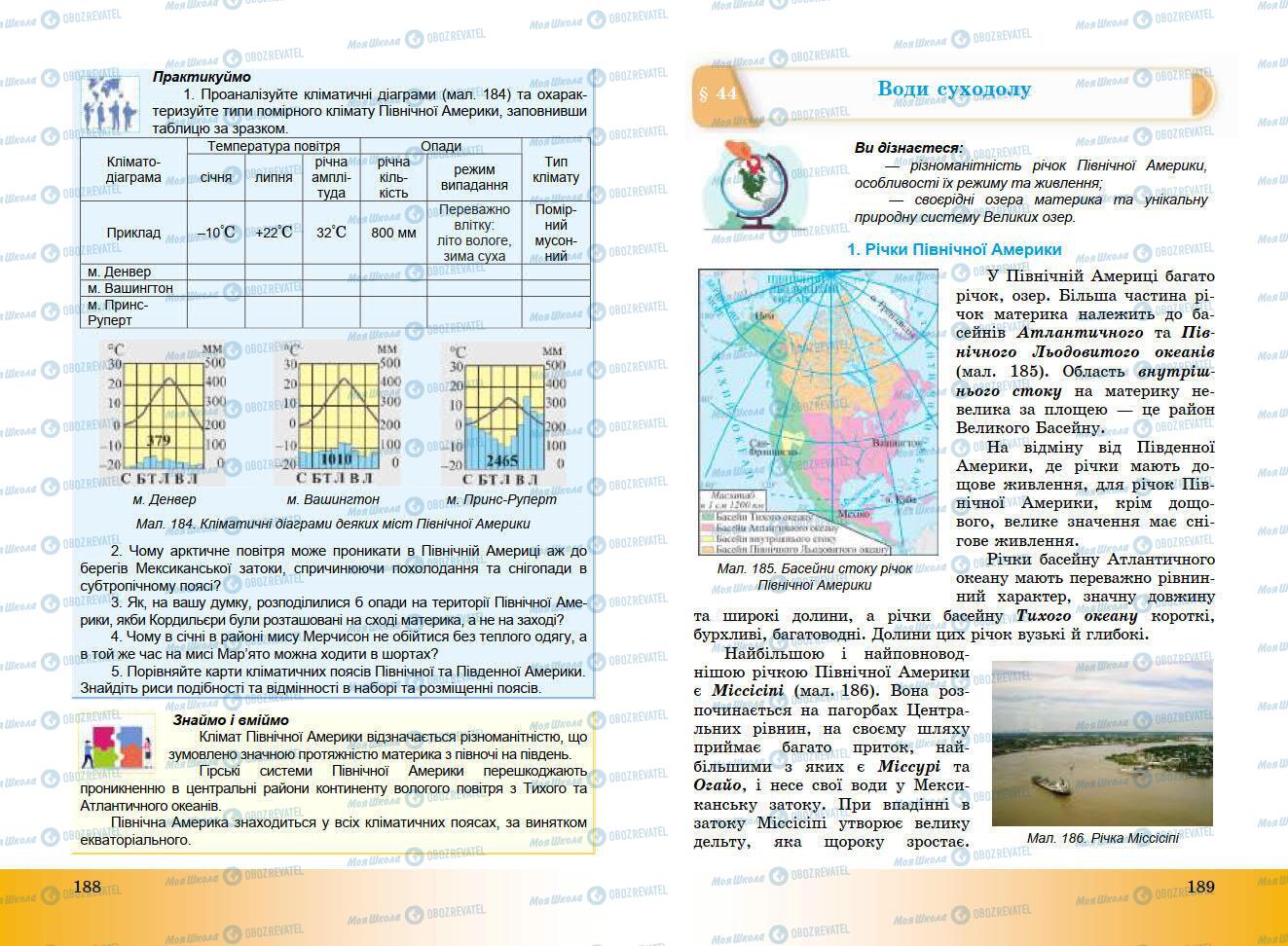 Підручники Географія 7 клас сторінка 188-189