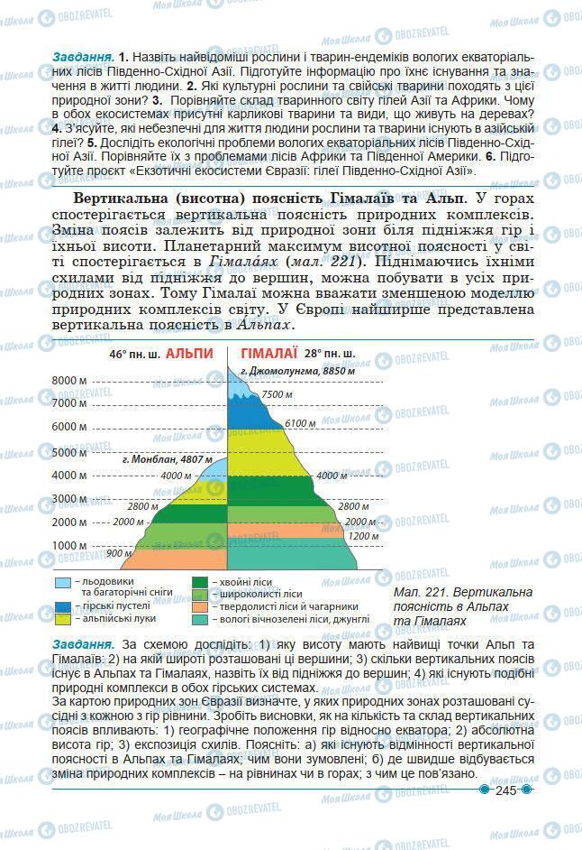 Підручники Географія 7 клас сторінка 245