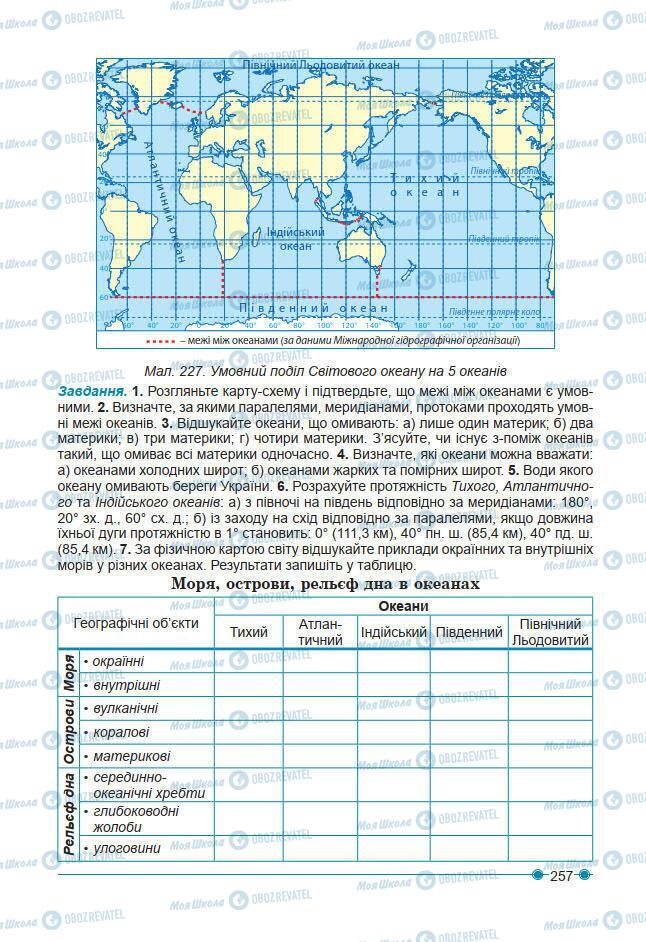 Підручники Географія 7 клас сторінка 257