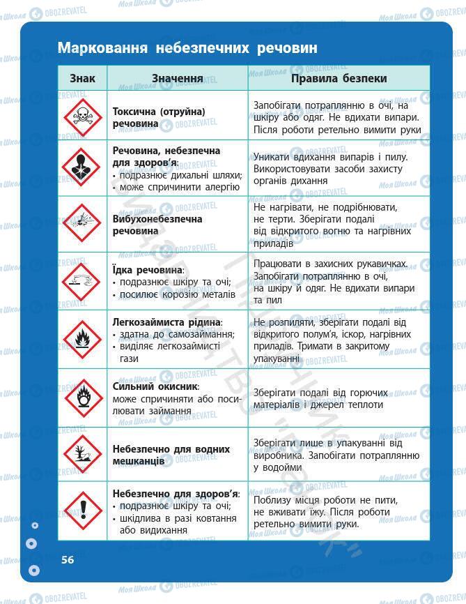 Підручники Хімія 7 клас сторінка 56