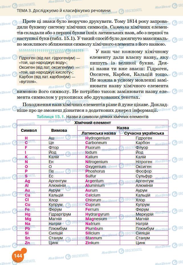 Підручники Хімія 7 клас сторінка 144