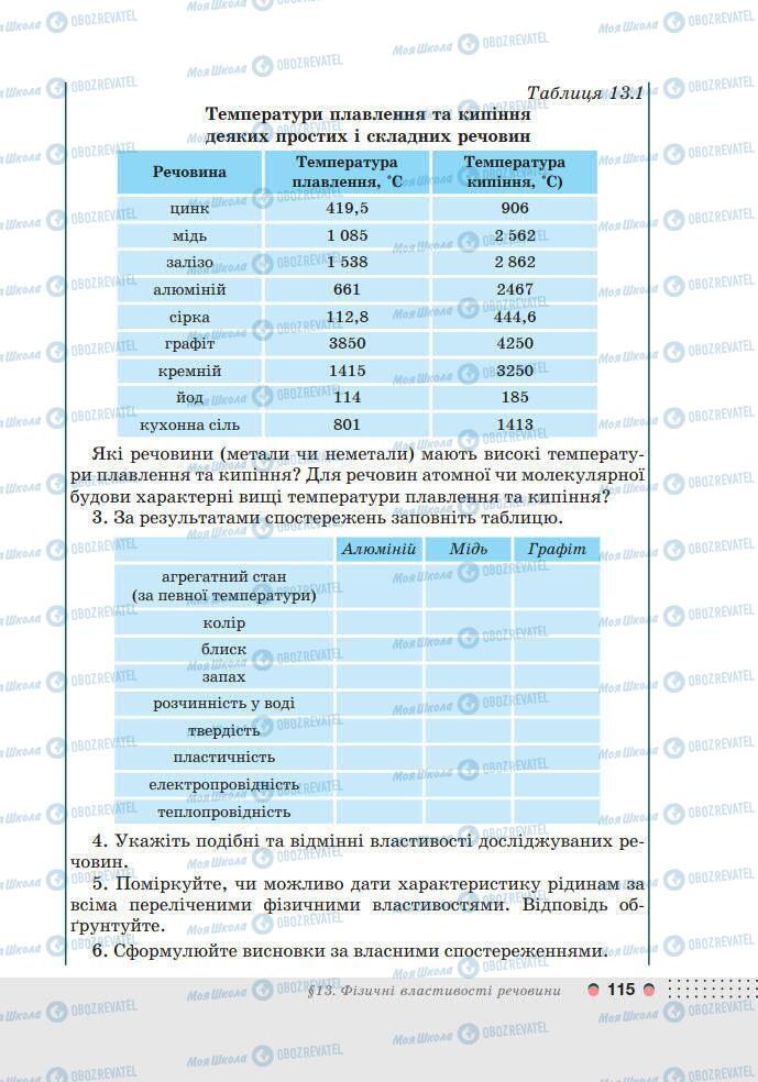 Підручники Хімія 7 клас сторінка 115