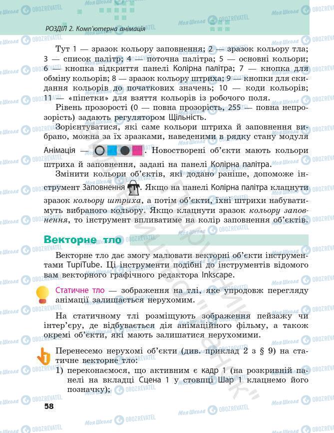 Підручники Інформатика 7 клас сторінка 58