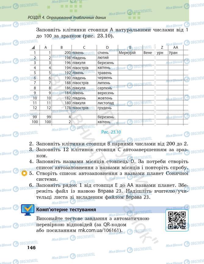 Підручники Інформатика 7 клас сторінка 146