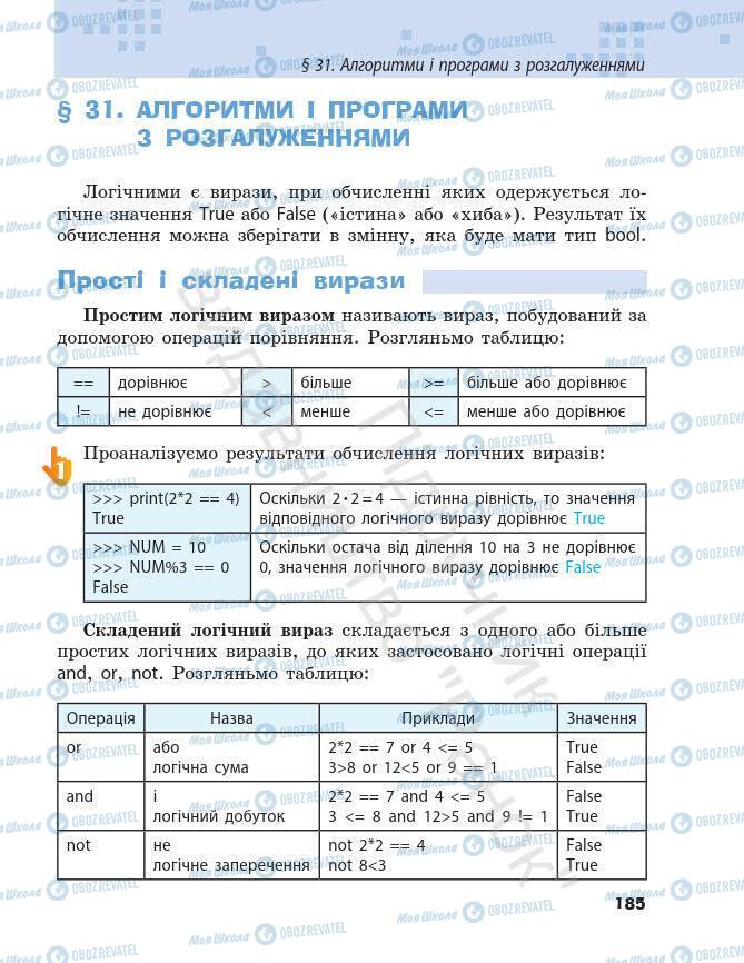 Підручники Інформатика 7 клас сторінка 185