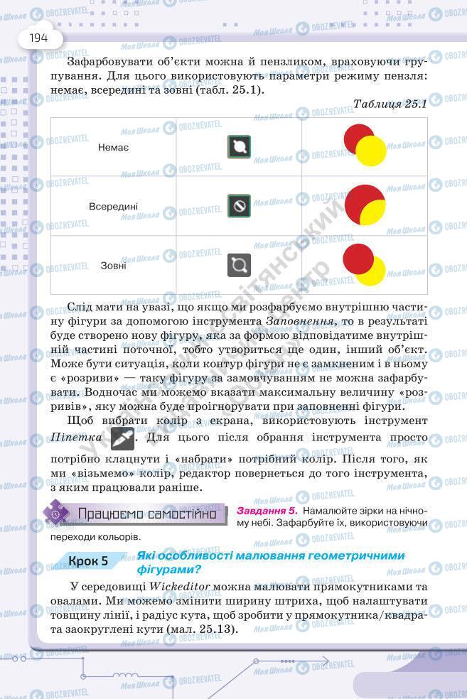 Підручники Інформатика 7 клас сторінка 194