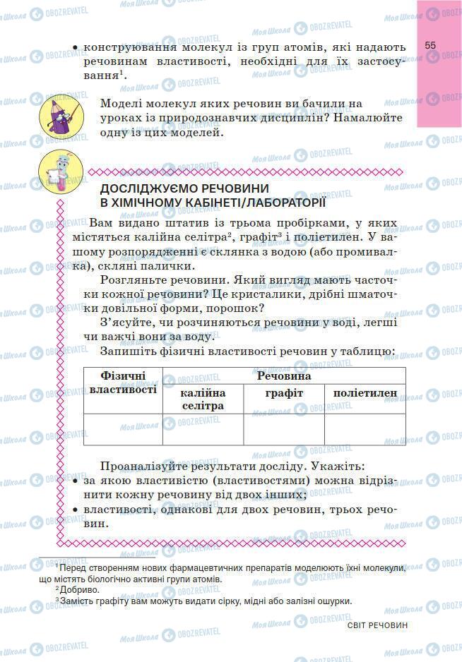 Підручники Хімія 7 клас сторінка 55