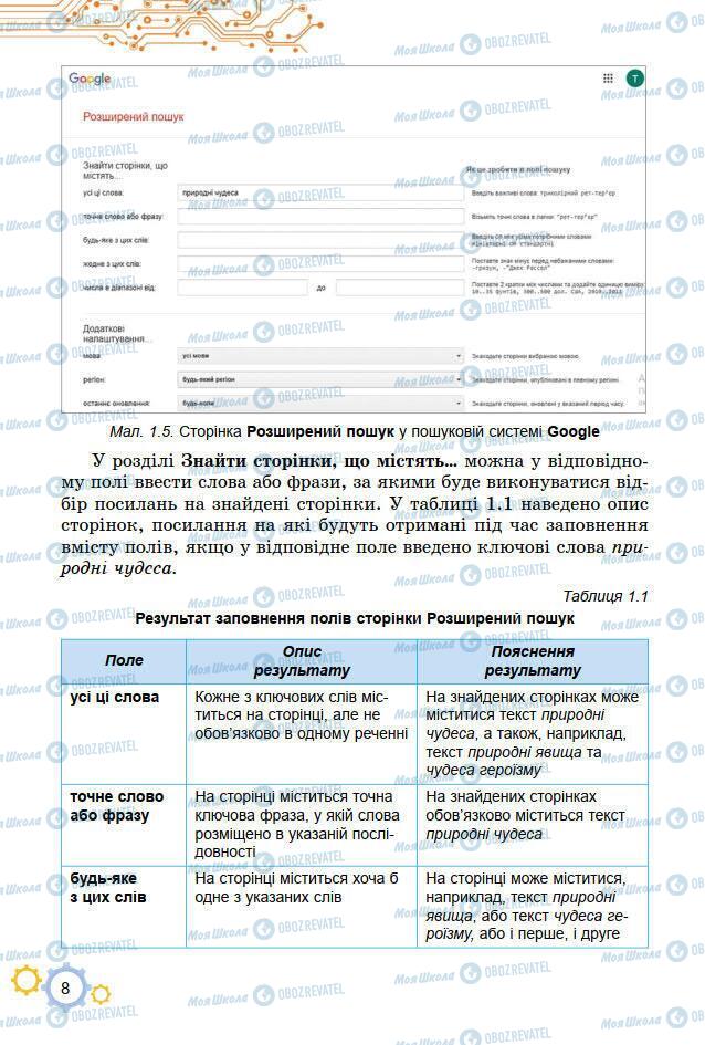 Підручники Інформатика 7 клас сторінка 8