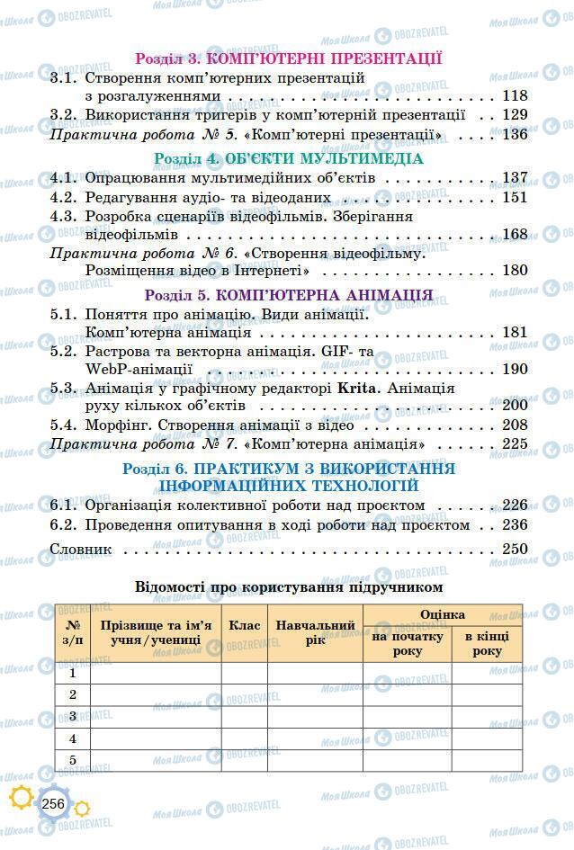 Підручники Інформатика 7 клас сторінка 256