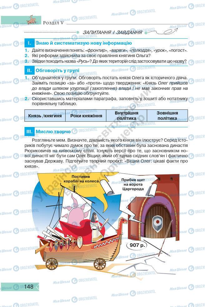 Підручники Історія України 7 клас сторінка 148