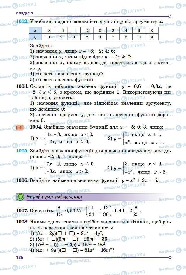 Учебники Алгебра 7 класс страница 186