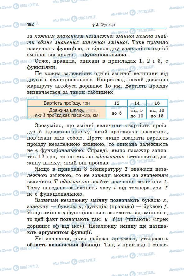 Підручники Алгебра 7 клас сторінка 192