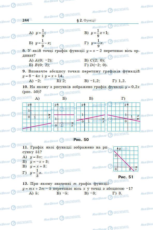 Підручники Алгебра 7 клас сторінка 244