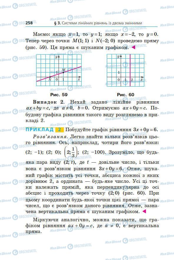 Підручники Алгебра 7 клас сторінка 258