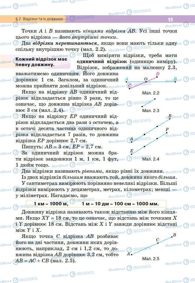 Підручники Геометрія 7 клас сторінка 15