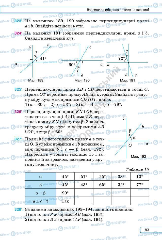 Підручники Геометрія 7 клас сторінка 83