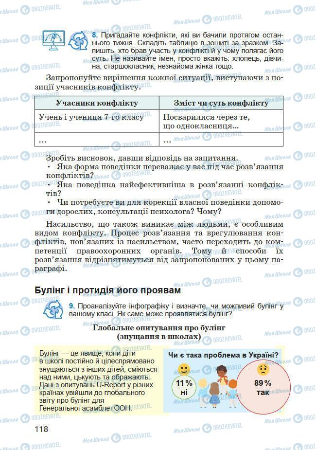 Підручники Основи здоров'я 7 клас сторінка 118